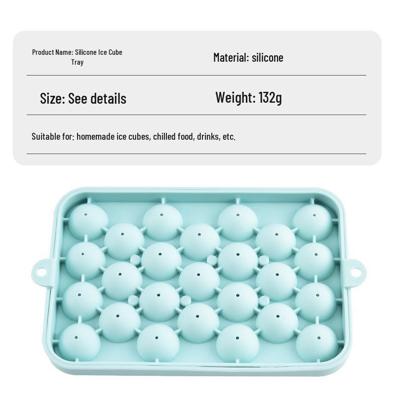 Silicone Ice Cube Tray - 25 Grid Spherical Mold for Quick Freeze Fruit Ice Balls