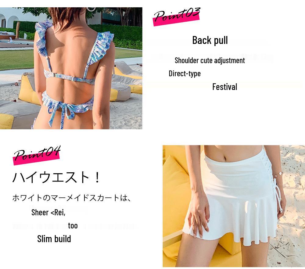 Экспортный японский милый раздельный купальник-тройка