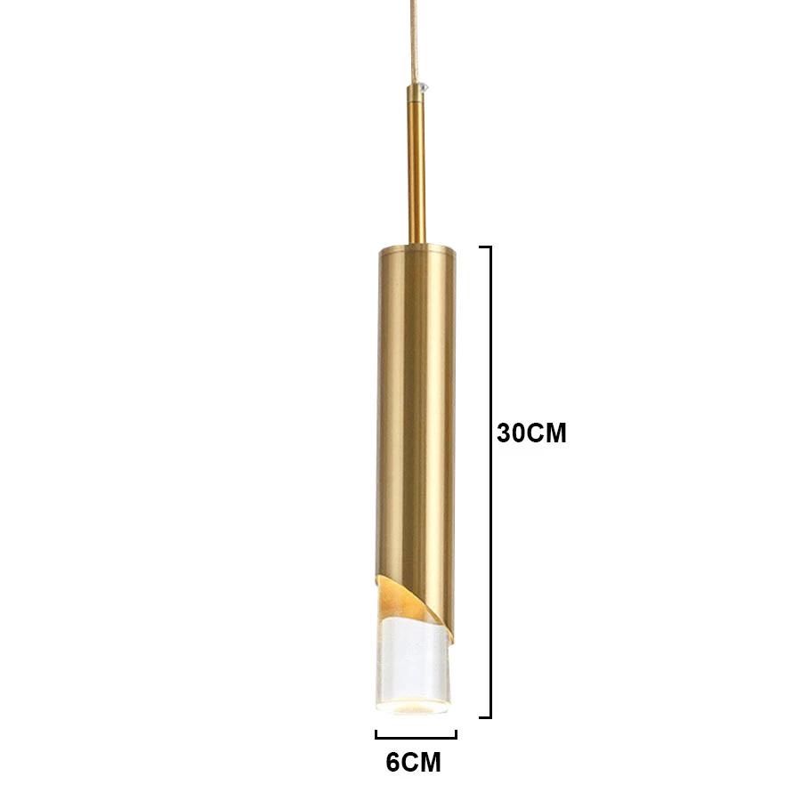 Черный золотой длинный светодиодный подвесной светильник для кухни, столовой, магазина, бара, акриловый подвесной светильник для спальни, прикроватный подвесной светильник