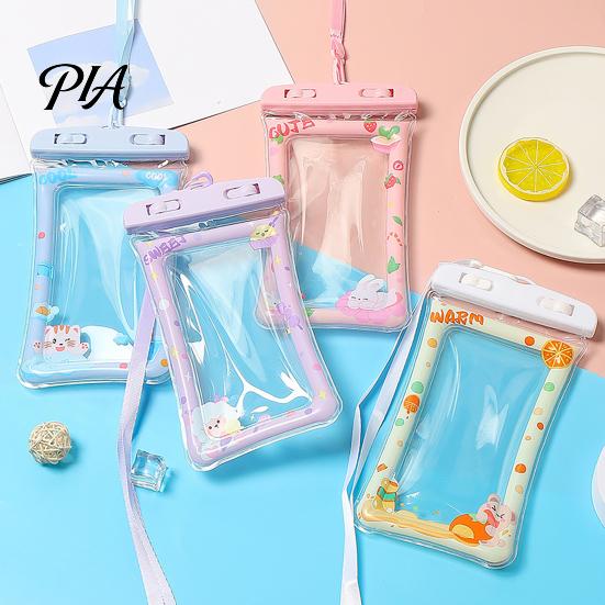 Snorkeling Phone Holder Cute Waterproof Pouch with Floating Airbag And Lanyard, Clear PVC Cellphone Dry Bag for Swimming Beach Underwater Photography
