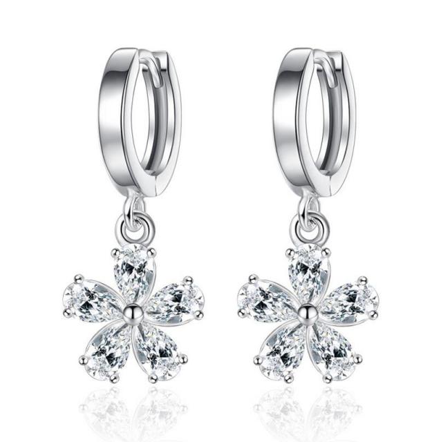 1 пара, 19 стилей, серьги-кольца из стерлингового серебра 925 пробы с подвеской для женщин, круглые серьги с цирконием, ювелирные изделия, подарок, дропшиппинг
