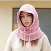 Knitted Wool Balaclava Skullies For Women Men Winter Wollen Drawstring Hooded Scarf Hat Neck Face Protect Beanies
