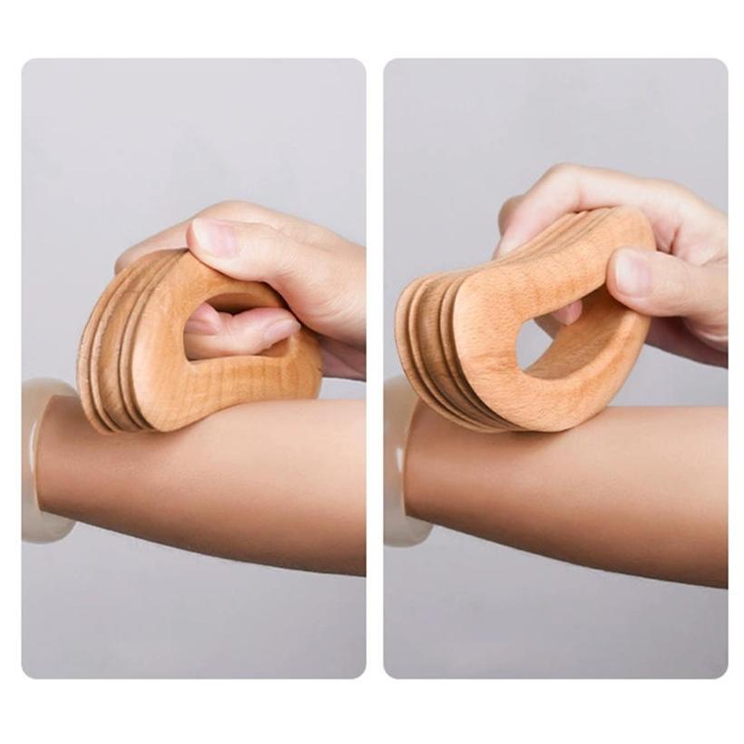 Handheld Body Gua Sha Tool Wooden Cellulite Massager Multi-Use Therapy Massage Tools for Neck Back Face Leg Facial