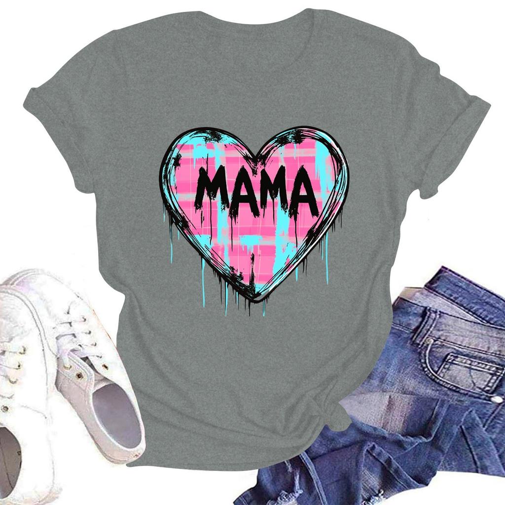 Женская повседневная футболка с круглым вырезом и короткими рукавами с принтом