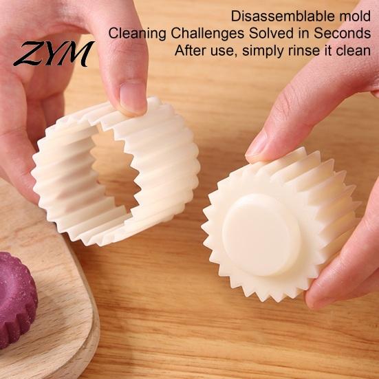 French Lace Cookie Cutter 12PCS Double Ended Mooncake Mold with Scalloped Edge, Floral Texture Hand Kitchen Baking Supplies Press Stamp, DIY