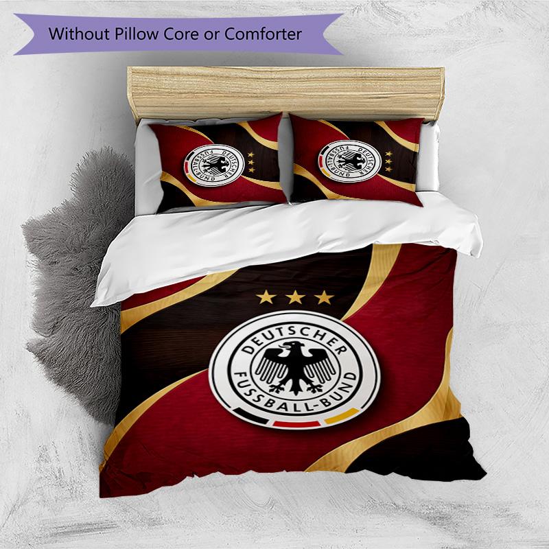 Germany Football Printed Bedding 3 Piece Set Cozy Breathable Bed Cover Set as Housewarming Holiday Gift