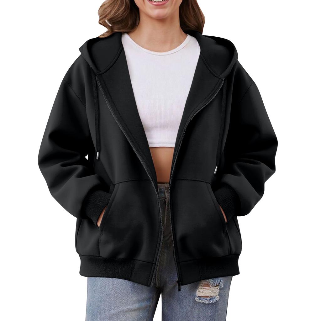 Women's Off Shoulder Zipper Hoodie Sweatshirt Fashion Clothing Casual Jacket
