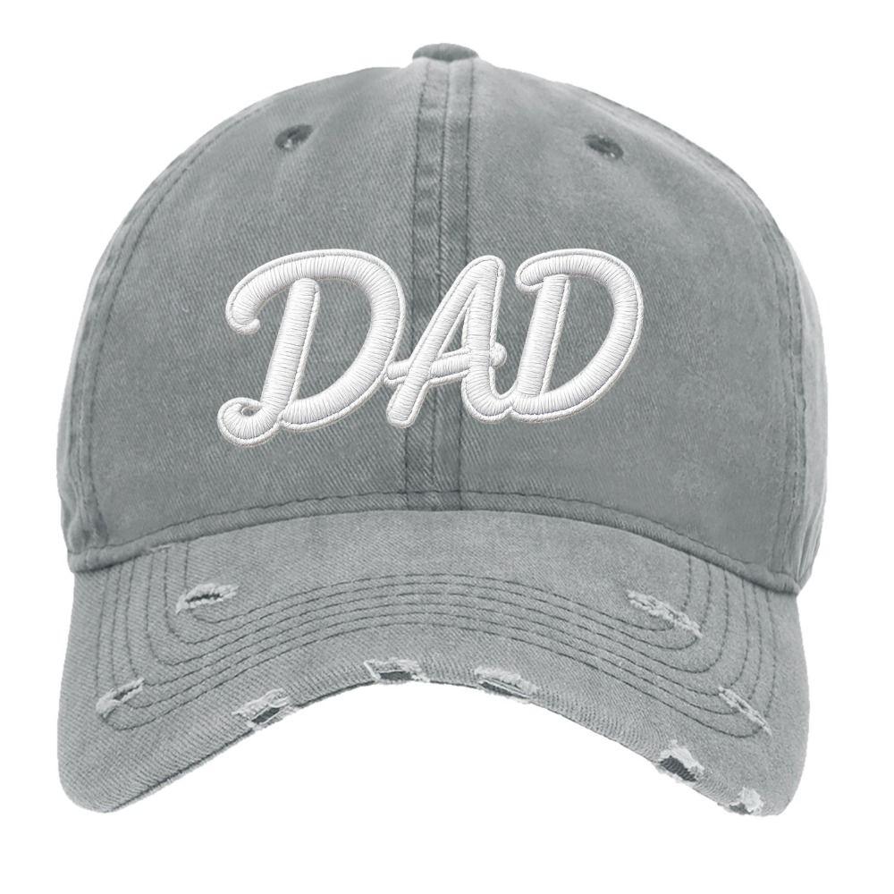Ripped Brim Washed Cotton Dad Hat Distressed Washed Sun Cap MOM DAD Baseball Cap Family Matching
