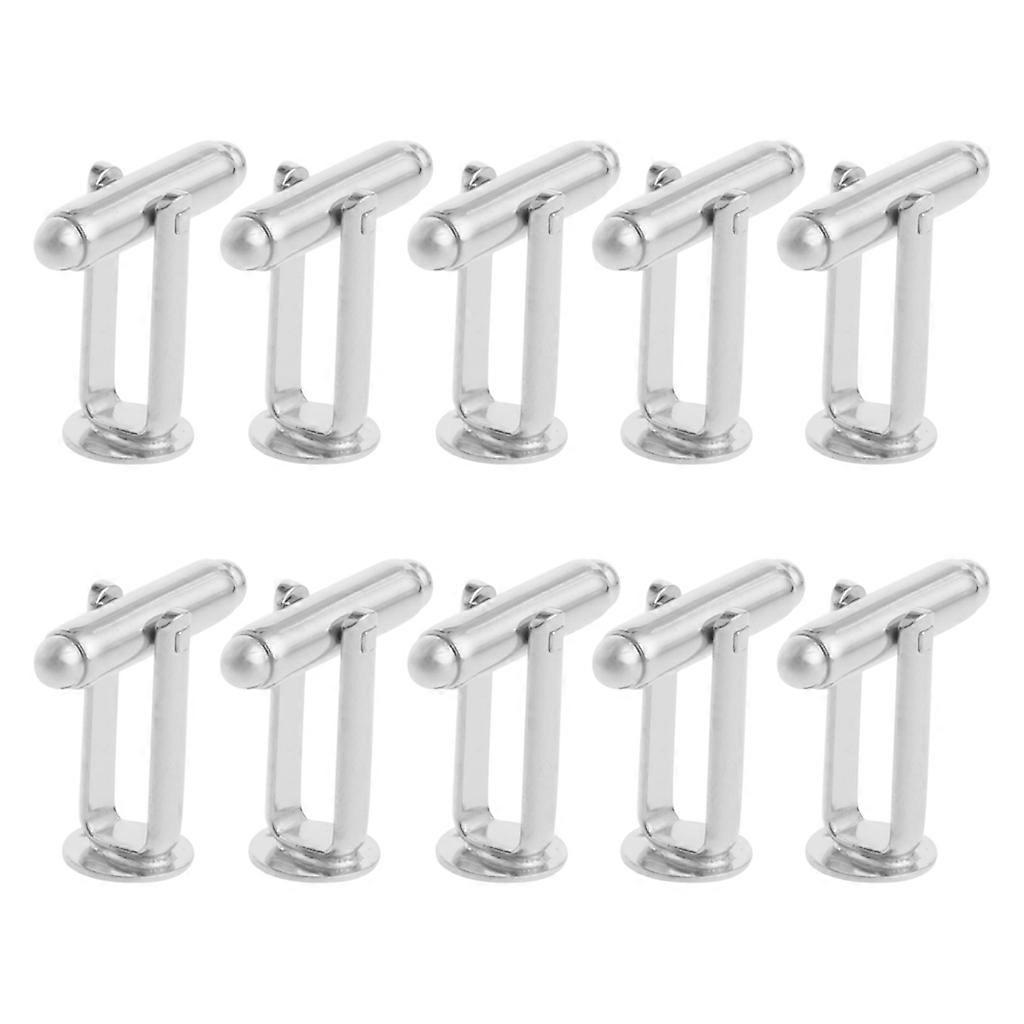 Piercing Classic 10 Pcs Men's Cufflinks Cuff Link Silver Tone Backs Blanks 0.31"