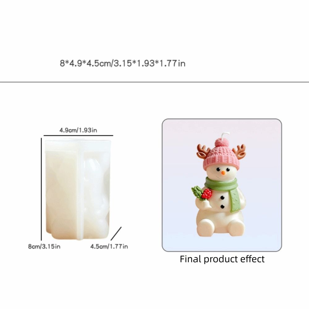 Flexible Chocolate Mold 3D Christmas Snowman Baking Mold Cute Candle Silicone Mold DIY Making