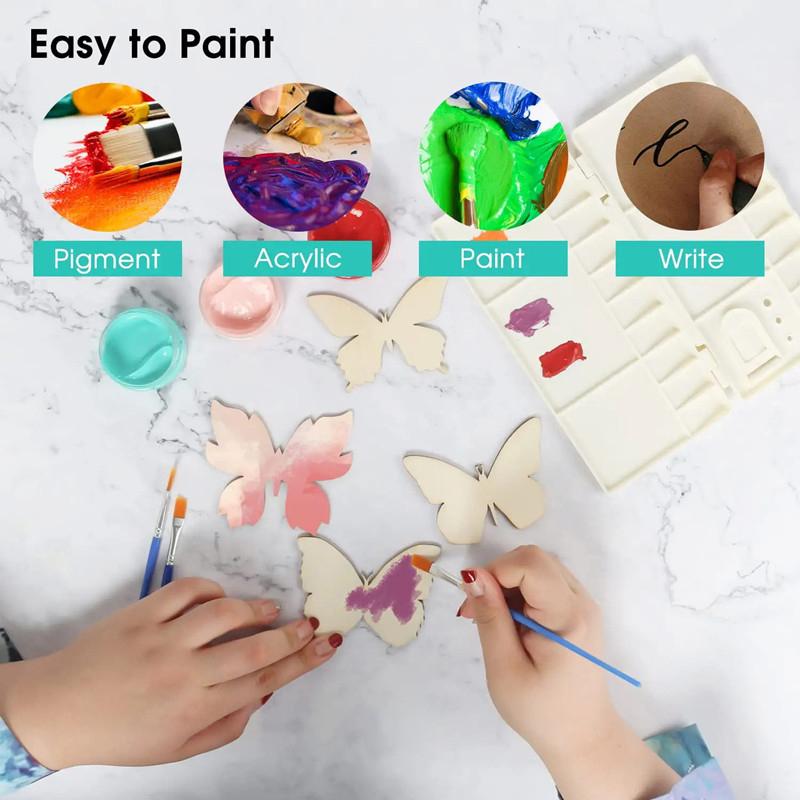 10pcs Wooden Butterfly Blank Wood Slices Kids Painting Crafts Wedding Easter Home Decorations Butterfly Birthday Party DIY Gift