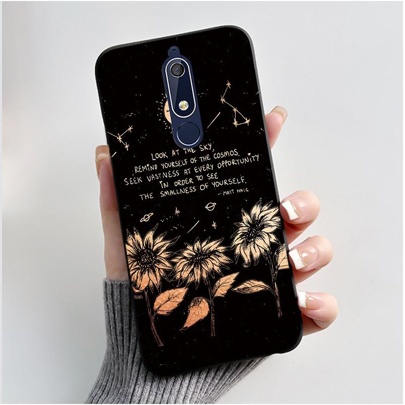 Милый Чехол Для Nokia 5.1/Nokia 5.1 Plus/Nokia X5/Nokia 5 Funda Чехол с Рисунком Защитная Крышка Мягкий Силикон Мультяшный Черный Корпус