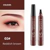 Eyebrow Tattoo Pen Fork Tip Liquid Brow Pencil Long Lasting Waterproof Stencil Stamp Cosmetics, 03 Red Brown_1005007449004883
