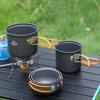 Двойной набор портативной легкой одной кастрюли, посуда для кемпинга, складная посуда для использования на открытом воздухе