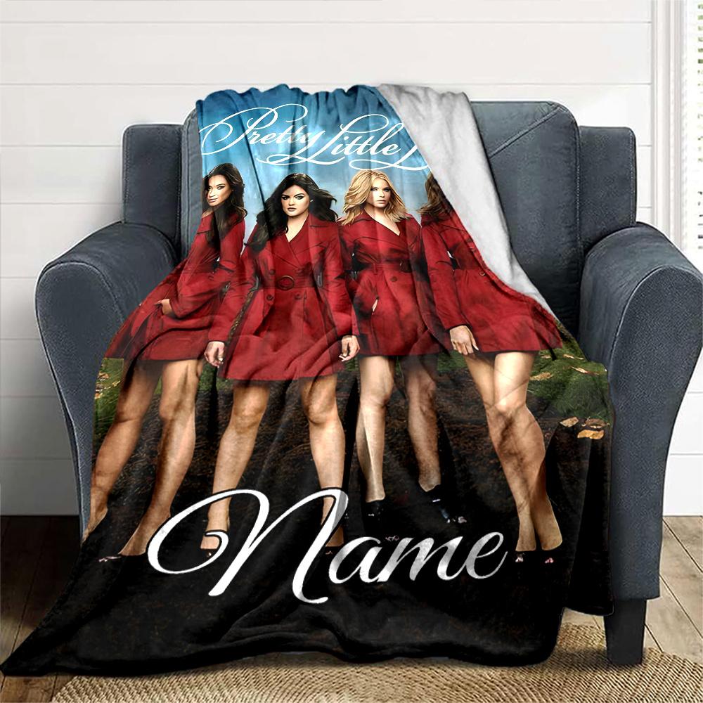 Mystery Unveiled In Red Coats Customize Your Name Cartoon Movie Pattern Blanket Chair Office Sofa Bed Camping Soft And Warm Give To Relatives And