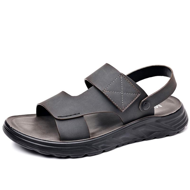 Новые туфли для мужчин, летние сандалии из натуральной кожи, модная мягкая латексная стелька, повседневная обувь, классная пляжная обувь