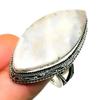 Fossil Coral Gemstone 925 Silver Plated Handmade Jewelry Ring Size 8