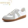 Women's Sneakers Genuine Leather Ladies Moral Training Shoes Casual Spring Flat Shoes Women