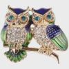 Luxurious Owl Diamond Brooch: Elegant Alloy with Enamel Detailing, Perfect for Clothing or Scarf.