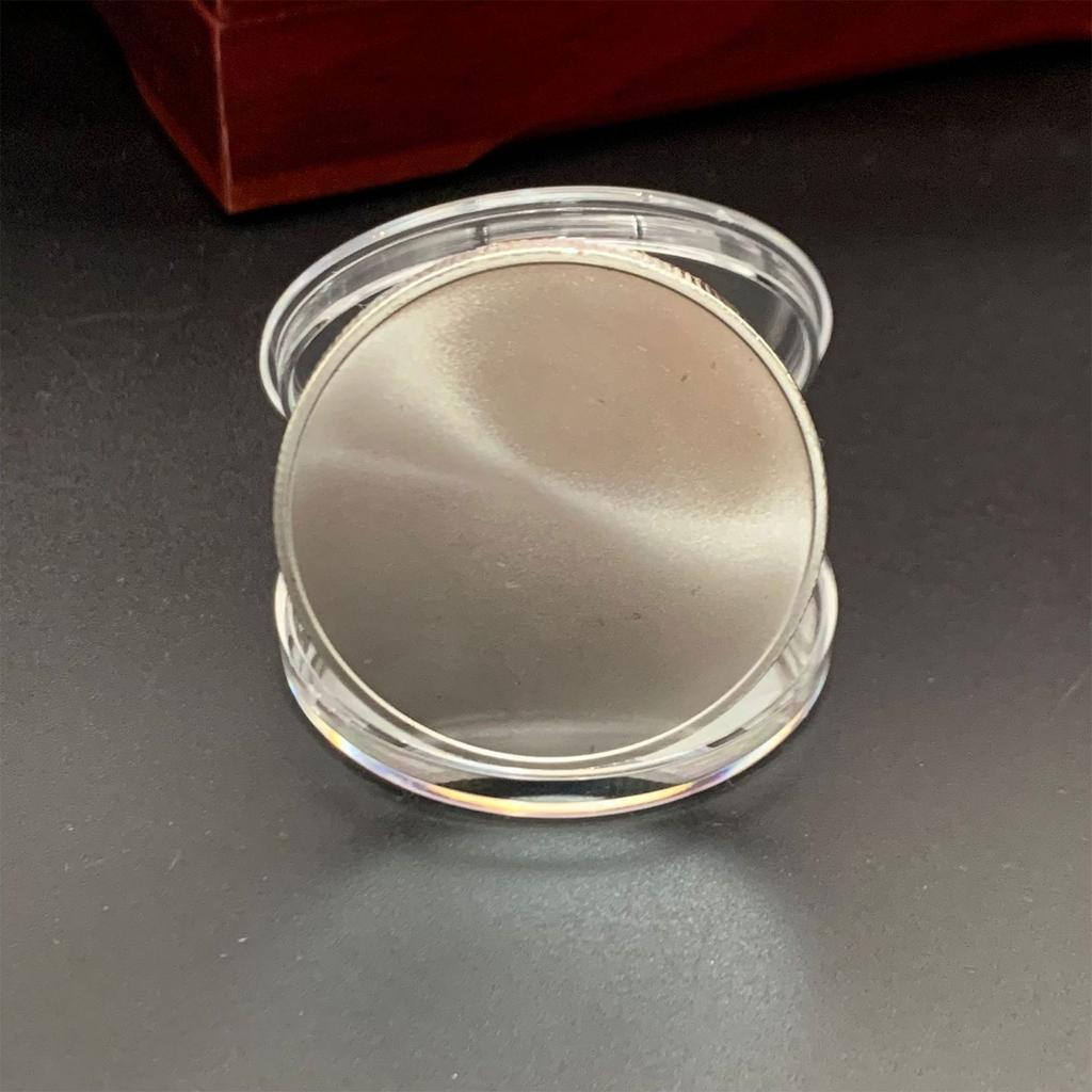 Металлическая жетон-челлендж 40 мм с пустой поверхностью для гравировки и памятного дизайна, включает коробку для хранения