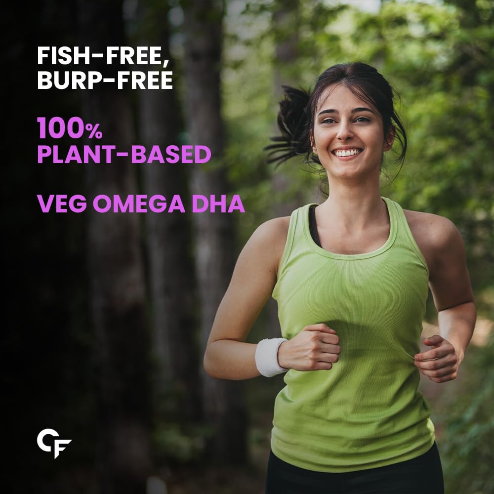 Carbamide Forte Veg Omega3 DHA 250mg Gummies for Men Women Kids - 60 Veg Gummies for Heart Brain Joints