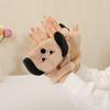 Dog Half Finger Gloves Thickened Flip Cover Plush Gloves Gift Cartoon Plush Mittens  Shopping