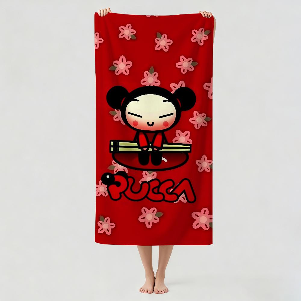 Мультяшное Полотенце G-Garu P-Pucca для Сушки Ванное Полотенце Подходит для Легкого Плавания Кемпинга Йоги Пляжа Вне