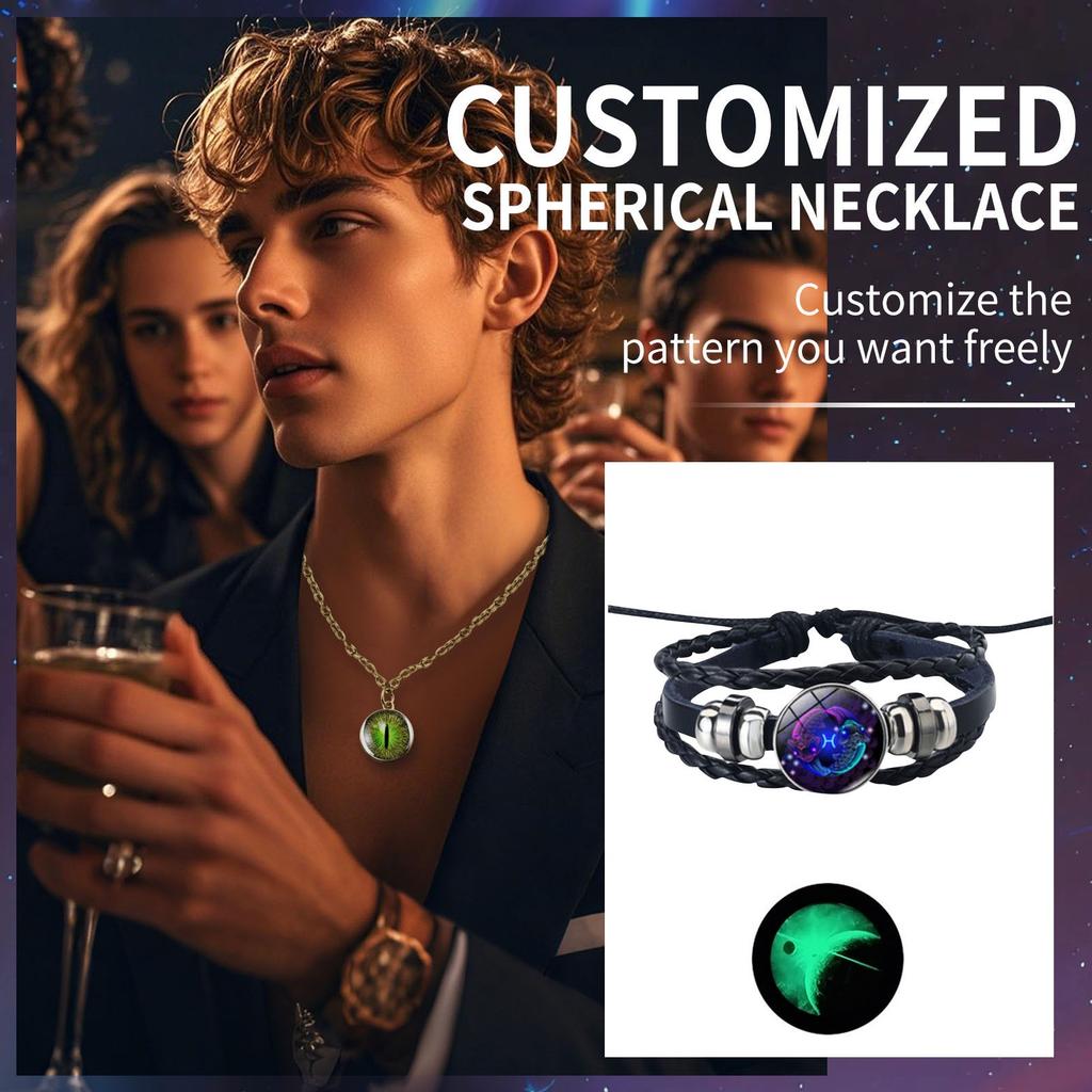 Персонализированные ювелирные изделия на заказ ретро кожаный веревочный комбинированный браслет со светящимся временем