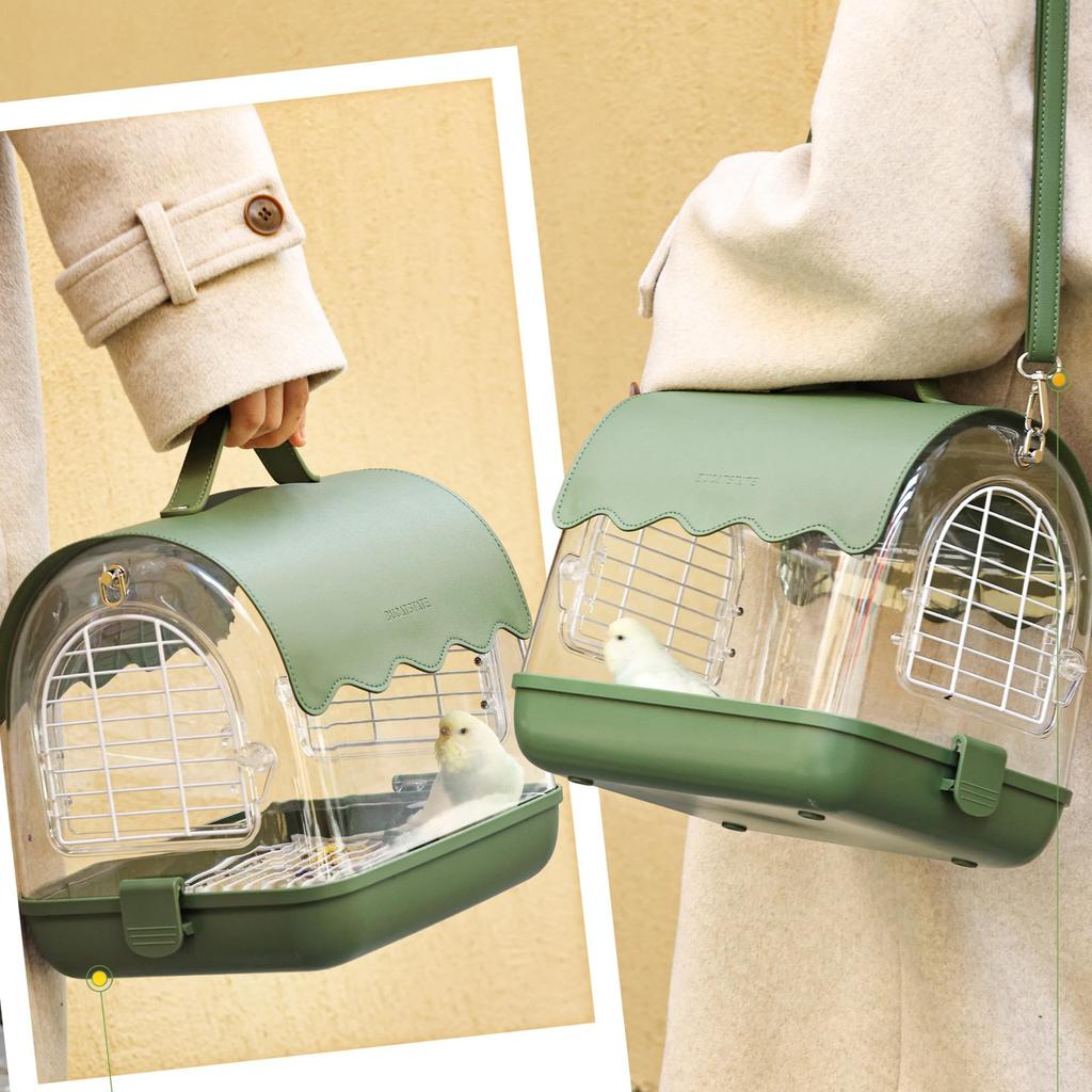 BUCATSTATE Travel Cage, Bird Cage, Bird Cage, Portable, Ventilated, Transparent Shade, Stylish, Handbag/Shoulder Bag, 2-Way Type, for Small Animals su