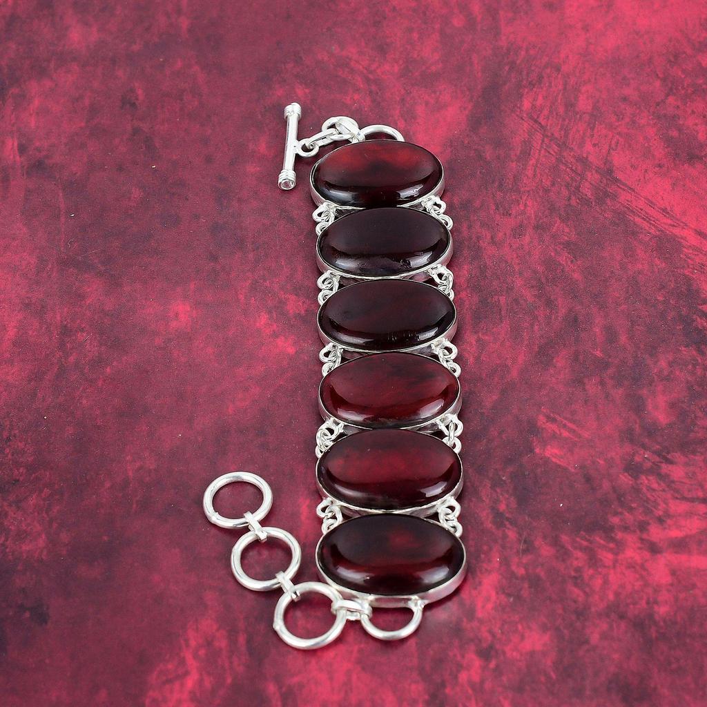 Red Flash Лабрадорит Драгоценный камень 925 Твердый браслет из стерлингового серебра, ювелирные изделия ручной работы, регулируемый браслет-цепочка Удивительный ювелирный подарок для нее