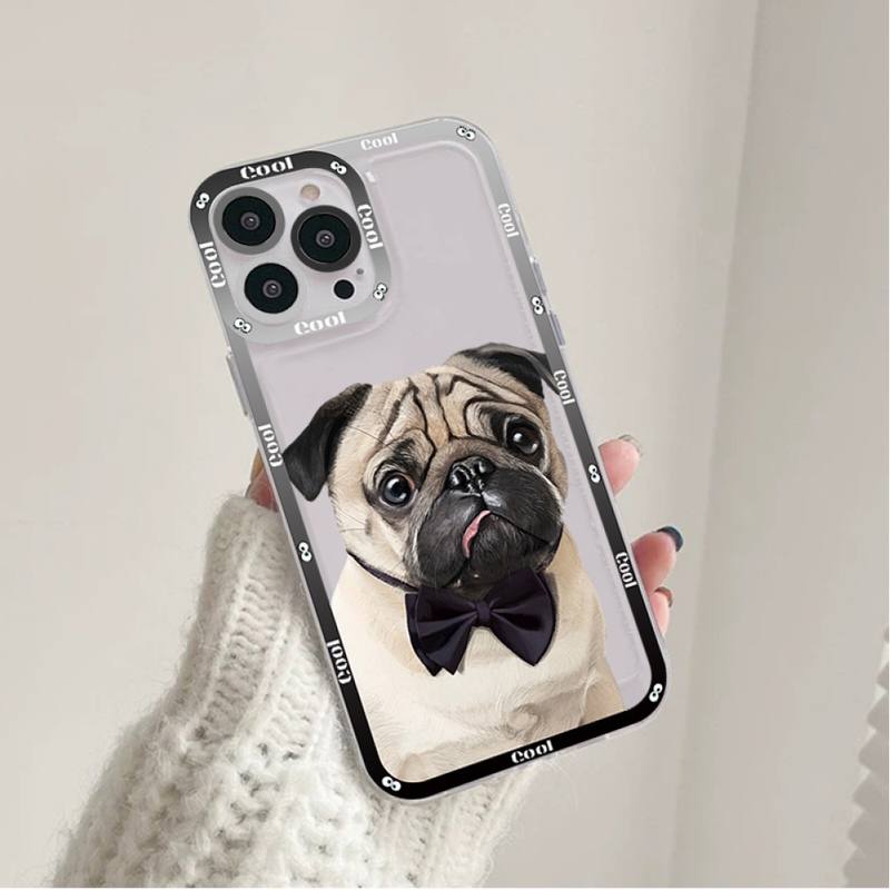 Чехол для телефона «Мопс, французский бульдог» для iPhone 11, 12, 13 Mini Pro Max 14 Pro Max, чехол