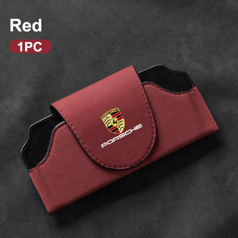 AABKW1 Car Glasses Holder Clip Accesorios Decoration Sun Glasses Storage For Porsche 918 911 718 Taycan Panamera Cayenne Boxster Cayman