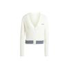 Originals Cardigan Logo Soft Comfortable Casual Long Sleeve Knit Sweater Women Tops Off-White IX1049