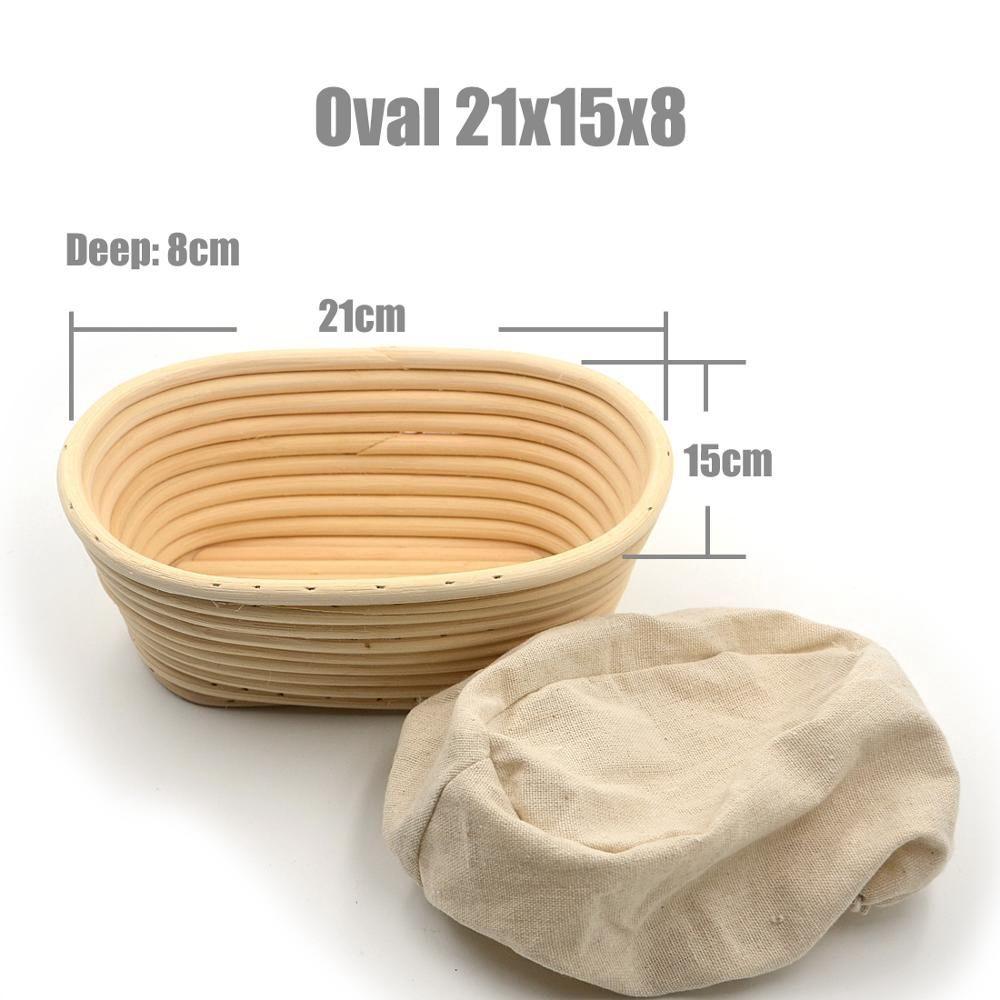 Natural Baking Supplies Handmade Mass Proofing Wicker Rattan Basket Dough Rising Banneton Brotform Liner Baskets