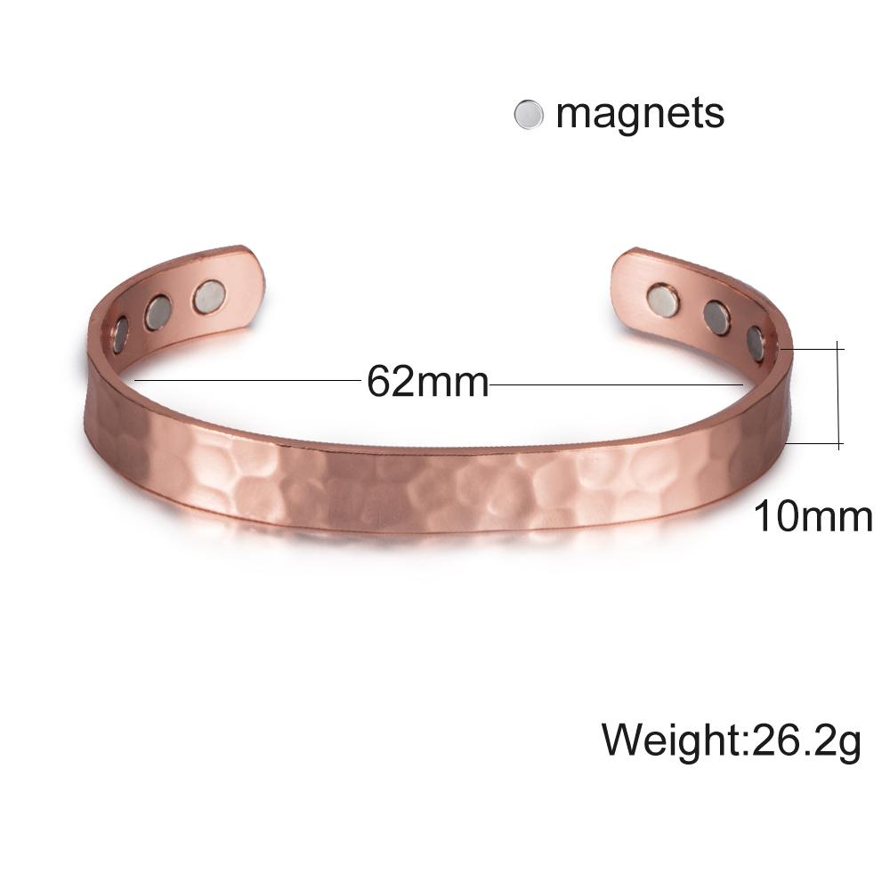 Ikuinen Magnetic Pure Copper Bracelet Men Adjustable Cuff Bracelets Arthritis Health Energy Charms Bracelets Bangles for Women