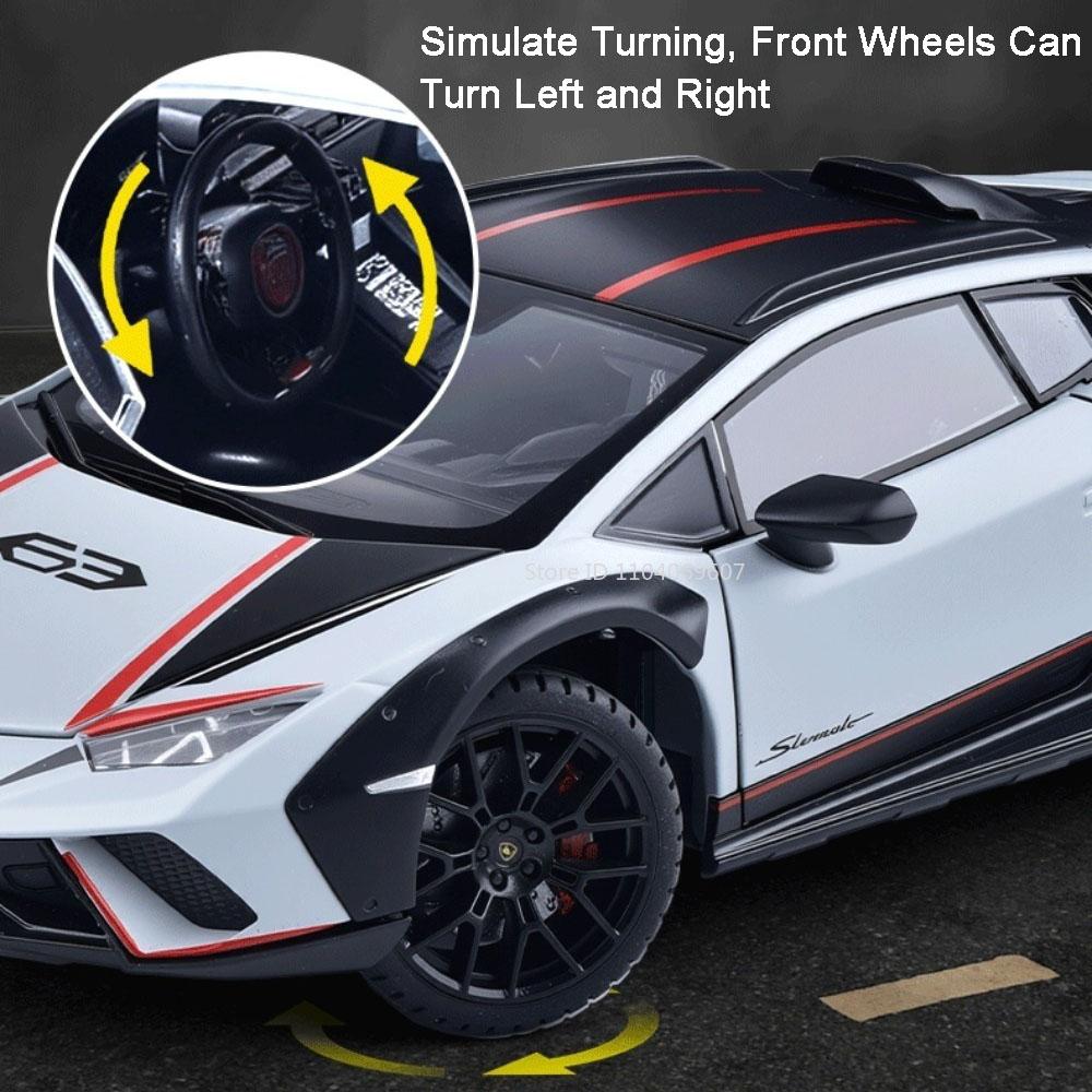 1:Масштаб 24 HURACAN STERRATO URUS Модель автомобиля Игрушка Металл Литье под давлением Звук Свет Амортизация Модели Хобби Подарки для Детей