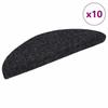 VidaXL Self-adhesive Stair Treads 10 Pieces 56 X 17 X 3 Cm Black Semicircular 149679