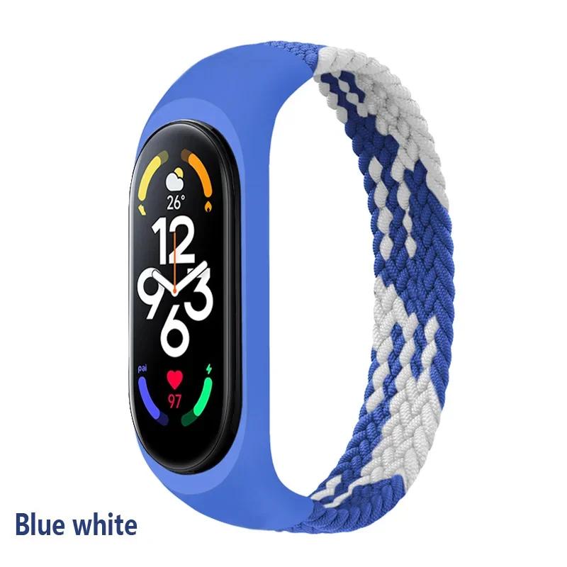 Браслет для Xiaomi Mi band 6 7 Ремешок Нейлоновый плетеный solo loop pulseira браслет Miband5 Ремешок на запястье ремешок Mi band 5 4 3 6 correa