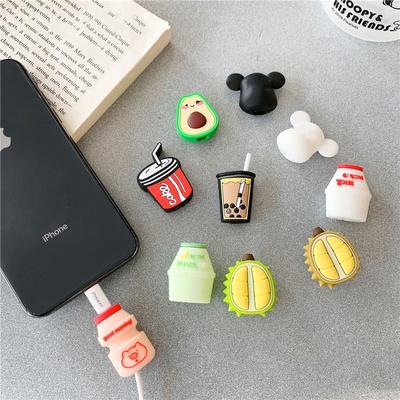 Защита от укуса кабеля для Iphone, USB-держатель, аксессуар, кабель, мягкая кукла, модель, милое зарядное устройство, провод, фруктовый напиток, игрушки, забавные