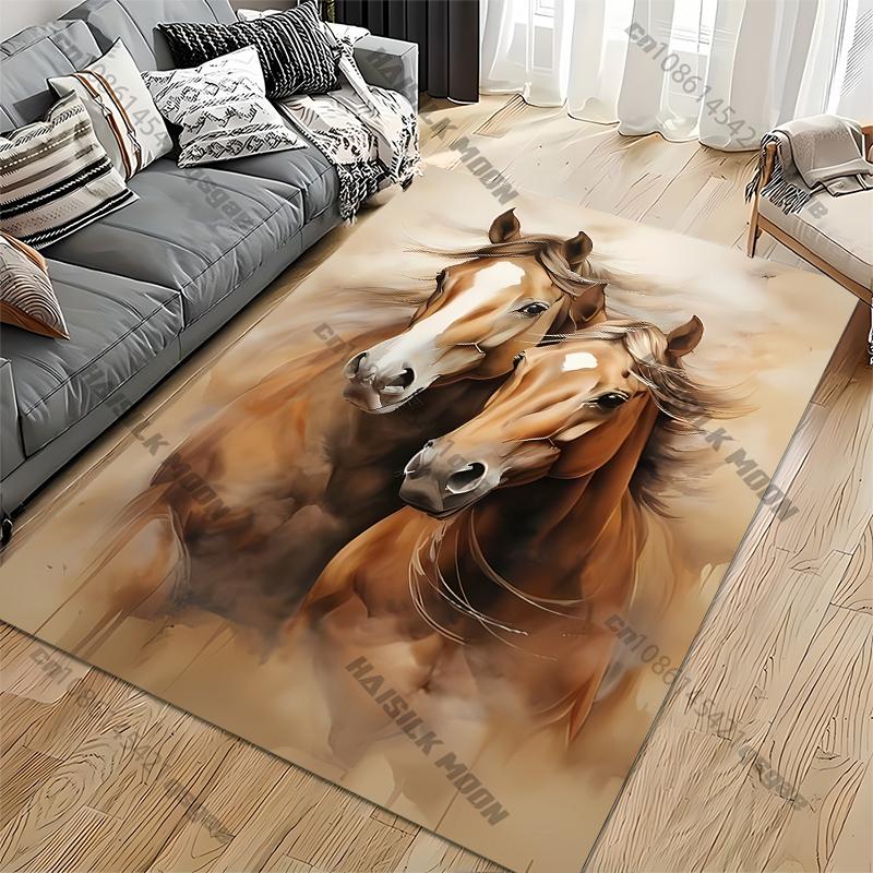 Horse Carpet for Living Room Game Rugs Soft Floor Cartoon Rugs Bathroom Rug Mat Yoga Mat Home Decor Rugs for Bedroom