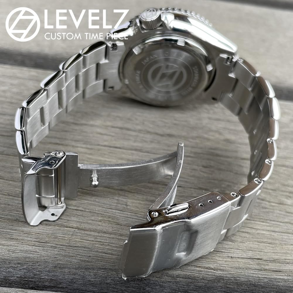 Handmade Japanese Watch 10 ATM Water Resistant Blue Sapphire Crystal NH36 Automatic Movement Watch LEVEL7 x Black Bezel Non-Reflective Diver's Men's