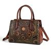 Johnature Изысканная женская кожаная сумка с тиснением в стиле ретро, ​​универсальные сумки на ремне большой вместимости