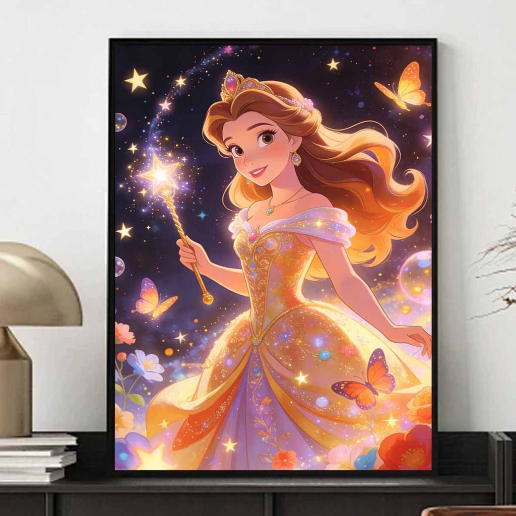 Disney themed diamond painting kit magical princess for beginners and craft lovers home decor