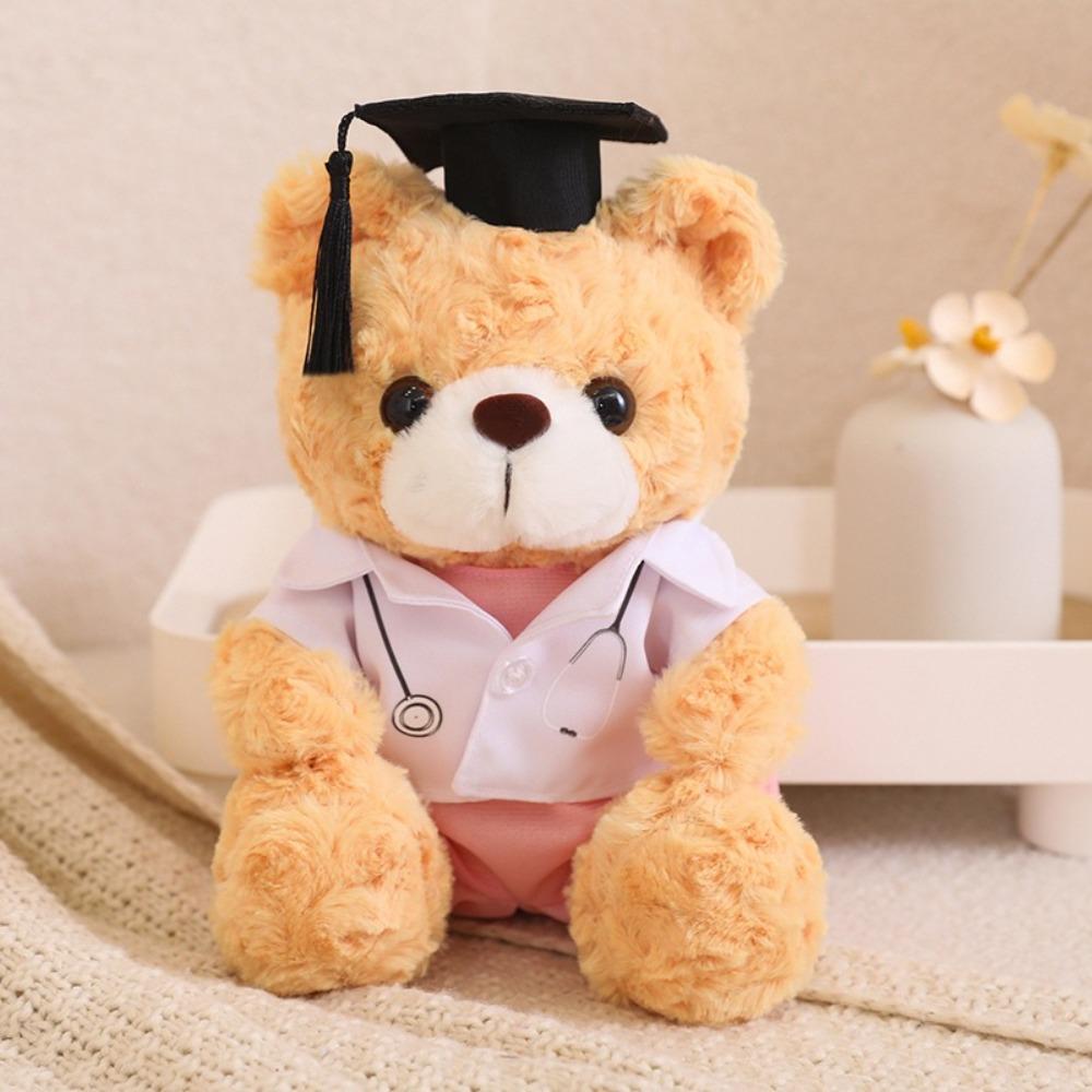With Doctorial Hat Bachelor Bear Plush Toy Stuffed Toy Bear Animal Doll Graduation Season