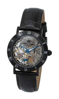 Мужские механические часы с скелетонизированным циферблатом Charles Hubert Black 6790-BB, с ручным заводом,