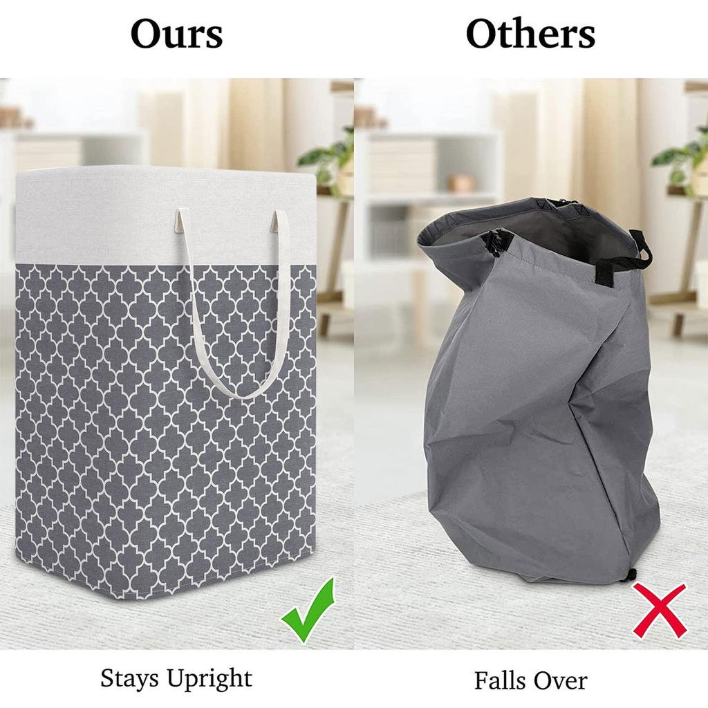 Large Laundry Basket Portable Foldable Home Laundry Storage Bag Cotton Linen Hamper For Kids Toys Dirty Clothes Basket Bedroom