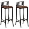 VidaXL Bar Chairs Set of 2 Solid Reclaimed Wood, Chair, Kitchen Bar Stool, Restaurant Chair 358944
