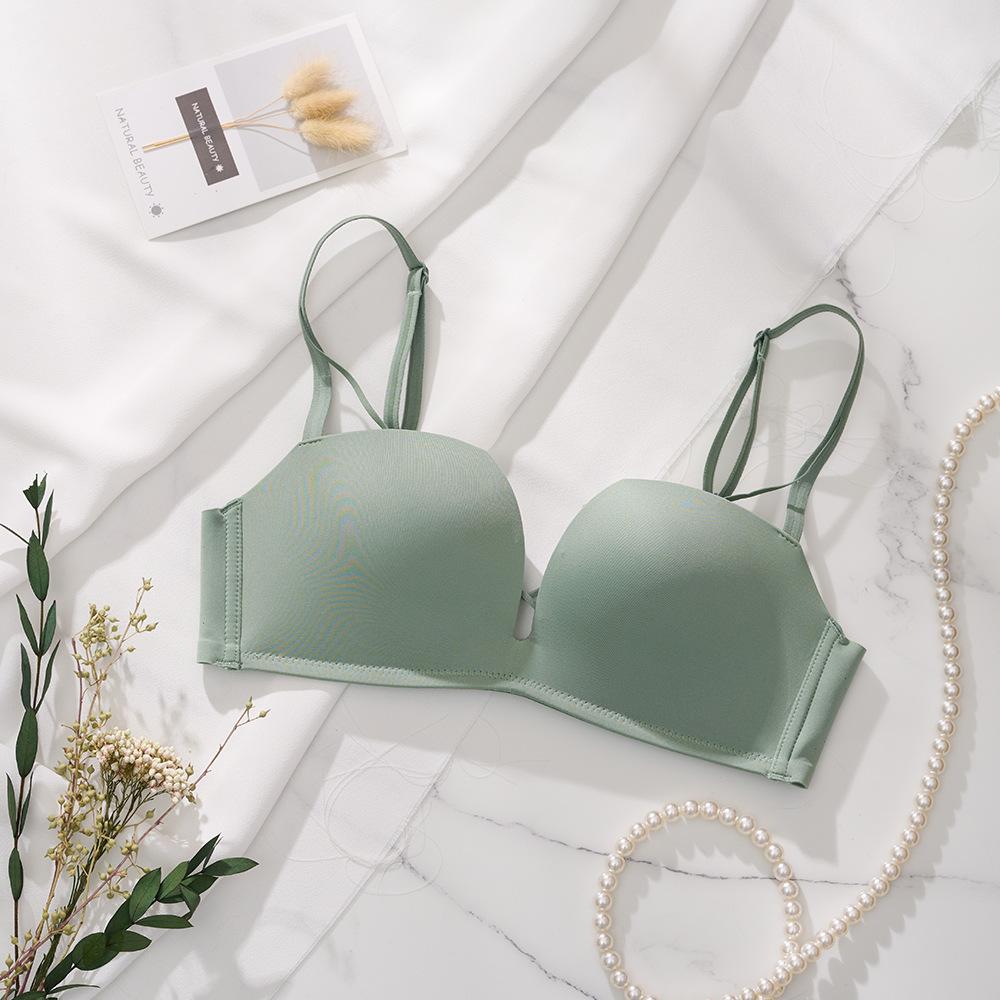 Сборный бюстгальтер, не оставляющий следов, тонкий летний удобный бюстгальтер с глубоким V-образным вырезом и стальным кольцом