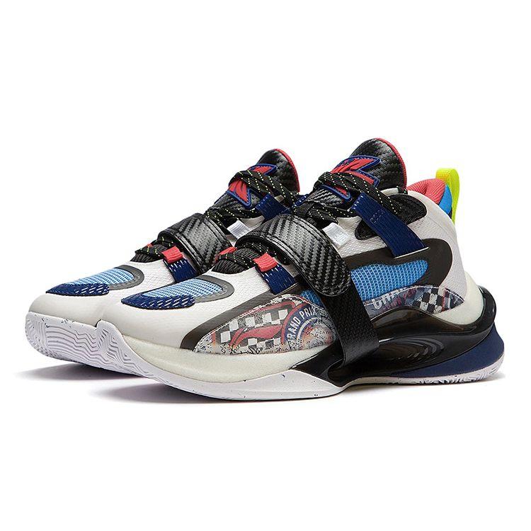 Li Ning Pioneer Spirit Premium 2.5 Low Basketball Shoes Kids Sneaker Black White Blue YKBS048-1