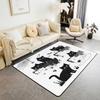 Black Cat Carpet Kawaii Cat Area Rug For Bedroom Living Room Bathroom Decor Entrance Doormat Cartoon Pet Cats Print Floor Mat